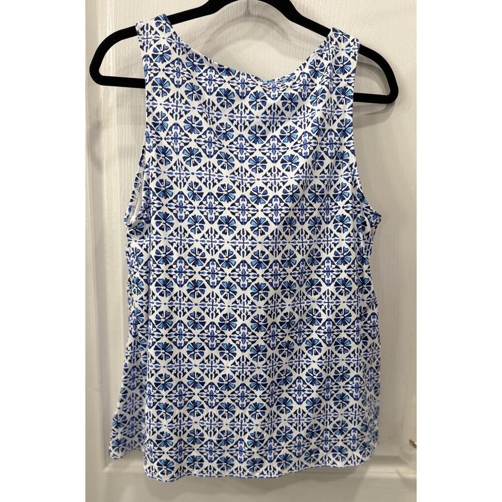 Lands End Women’s Size 18 High Neck Tankini Swimsuit Top Blue Padded Bra - Picture 2 of 6